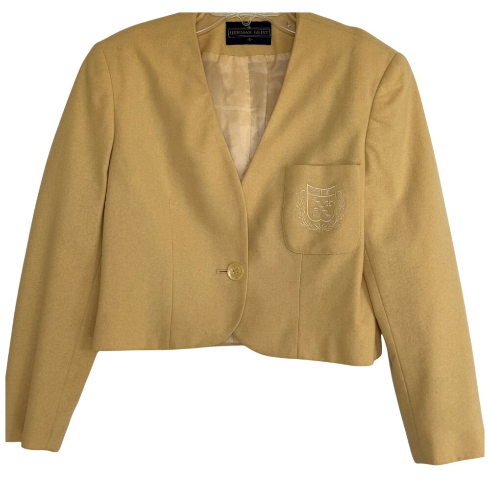 Vintage Yellow Herman Geist Cropped Blazer - Women’s Size 6